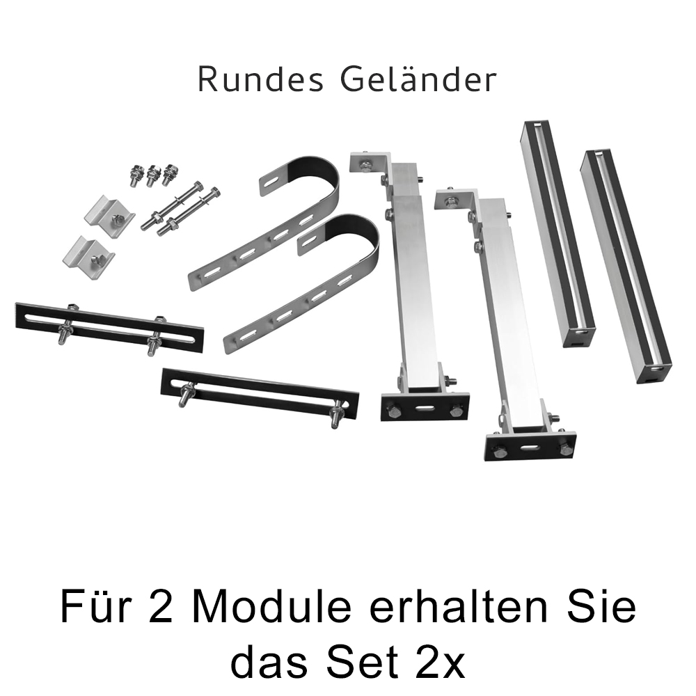 Balkonkraftwerk Halterung bis 30° neigbar 1 oder 2 Module - 0% MwSt. Balkonkraftwerk Halterung bis 30° neigbar 1 oder 2 Module - 0% MwSt.