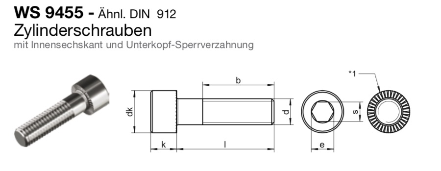 Zylinderschraube M8x35 Innensechskant A2 Edelstahl Unterkopfverzahnung 10 bis 100 Stück