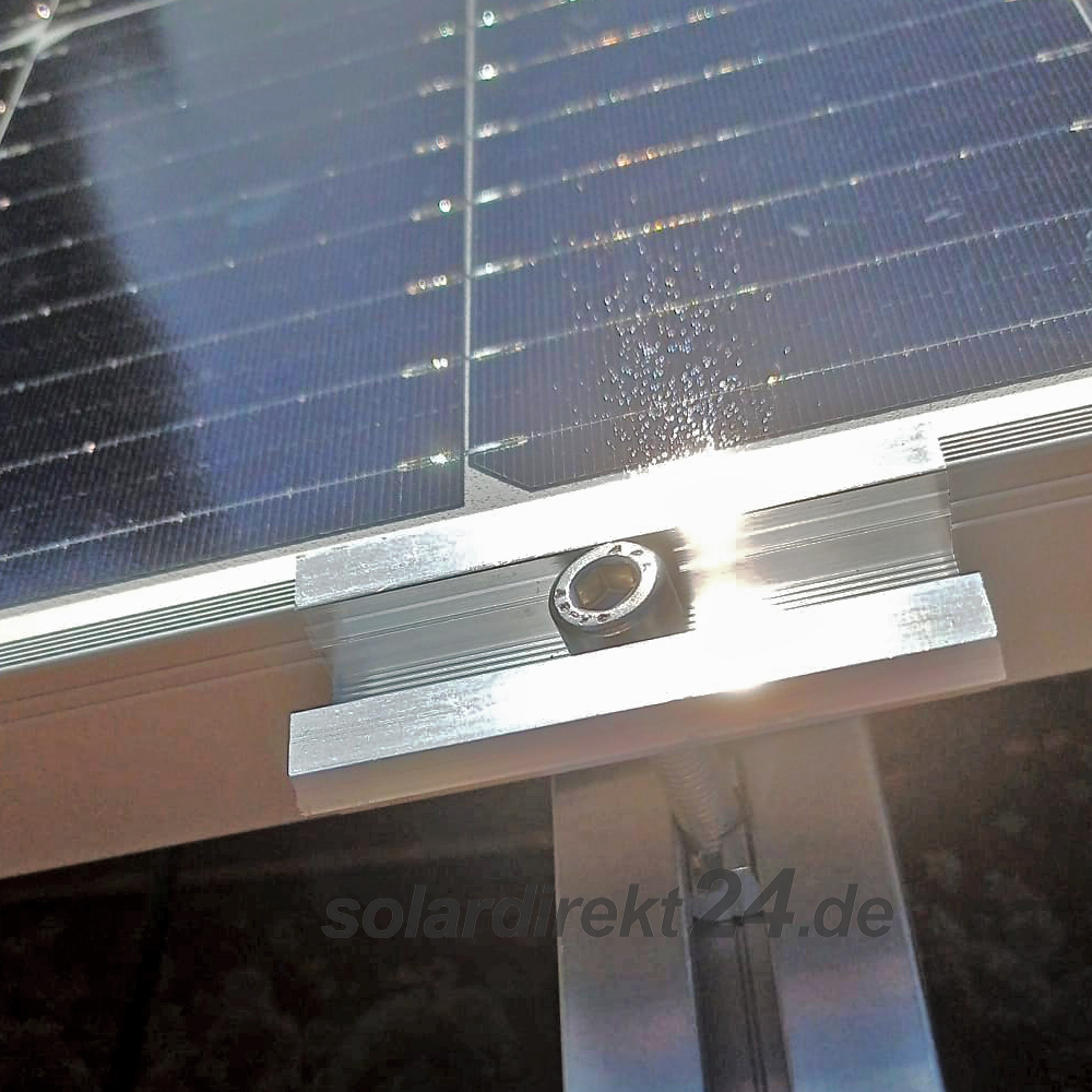 Mittelklemme-04 2er-Set Mittelklemme für 30-50 mm Module silber inkl. 40mm Schrauben Photovoltaik PV Solar - 0% MwSt