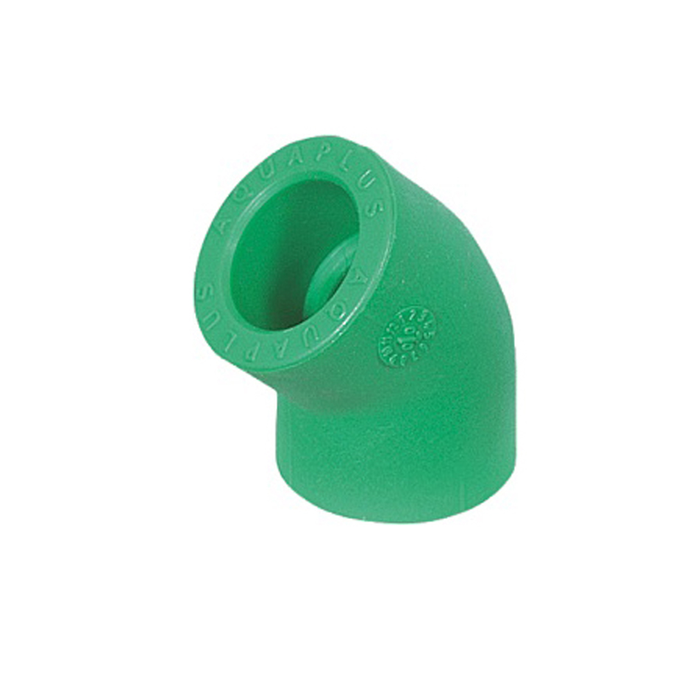 9312709-12 Aqua-Plus - PPR Rohr 45° Winkel Kunststoff Schweißsysteme 20-40 mm