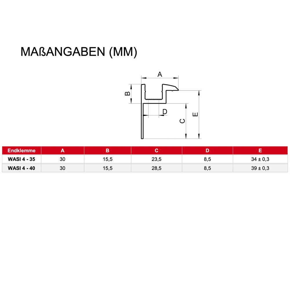 2er-Set Endklemme für 40 mm Module silber inkl. Schrauben Solar Photovoltaik PV 0% MwSt.