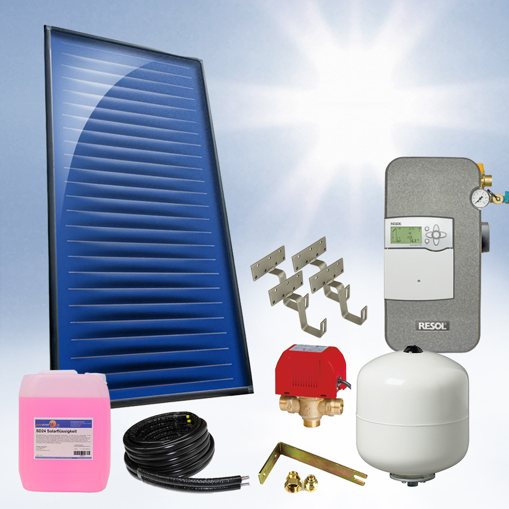 BW-Paket-STI-OS Flachkollektor - Brauchwasser & Heizung Paket 15,12m² - für 800/825 Liter Speicher – INDACH