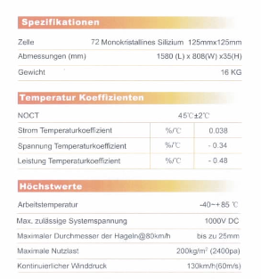 Union Solar US190M – Monokristallines Solarmodul - BWare - NUR Abholung 0% MwSt.