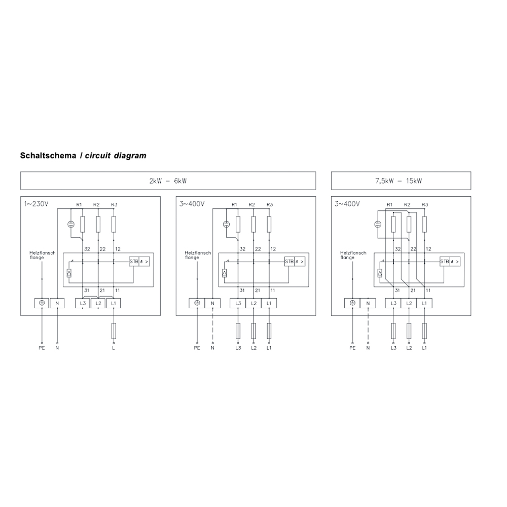 Elektroheizstab 3.0 KW bis 9.0 kW DN32 (1 1/4") Einschraubheizkörper