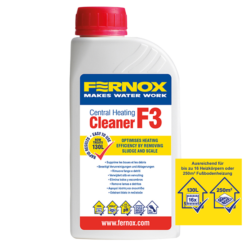 Fernox Cleaner F3 Konzentrat 500 ml konzentrierter Universalreiniger für Zentralheizungssysteme