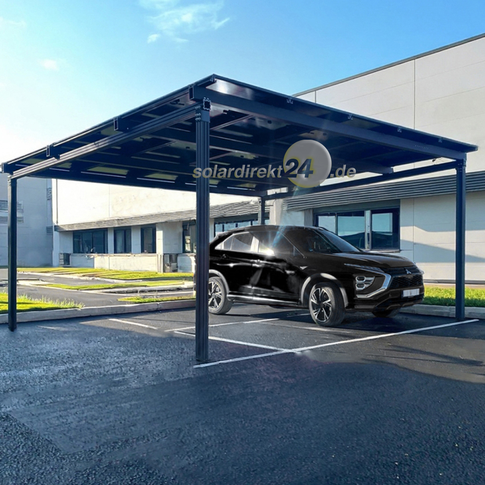 Solarcarport Gestell für 2 Fahrzeuge – Aluminium schwarz, modular erweiterbar, PV-ready Solarcarport Gestell für 2 Fahrzeuge – Aluminium schwarz, modular erweiterbar, PV-ready