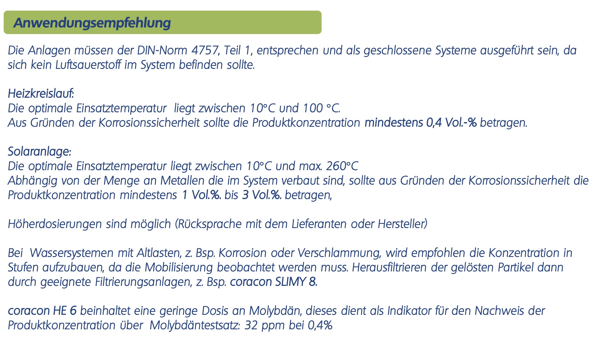 Coracon HE6 Konzentrat Korrosionsschutz Heizungsschutz Korrosionsinhibitor HE 6