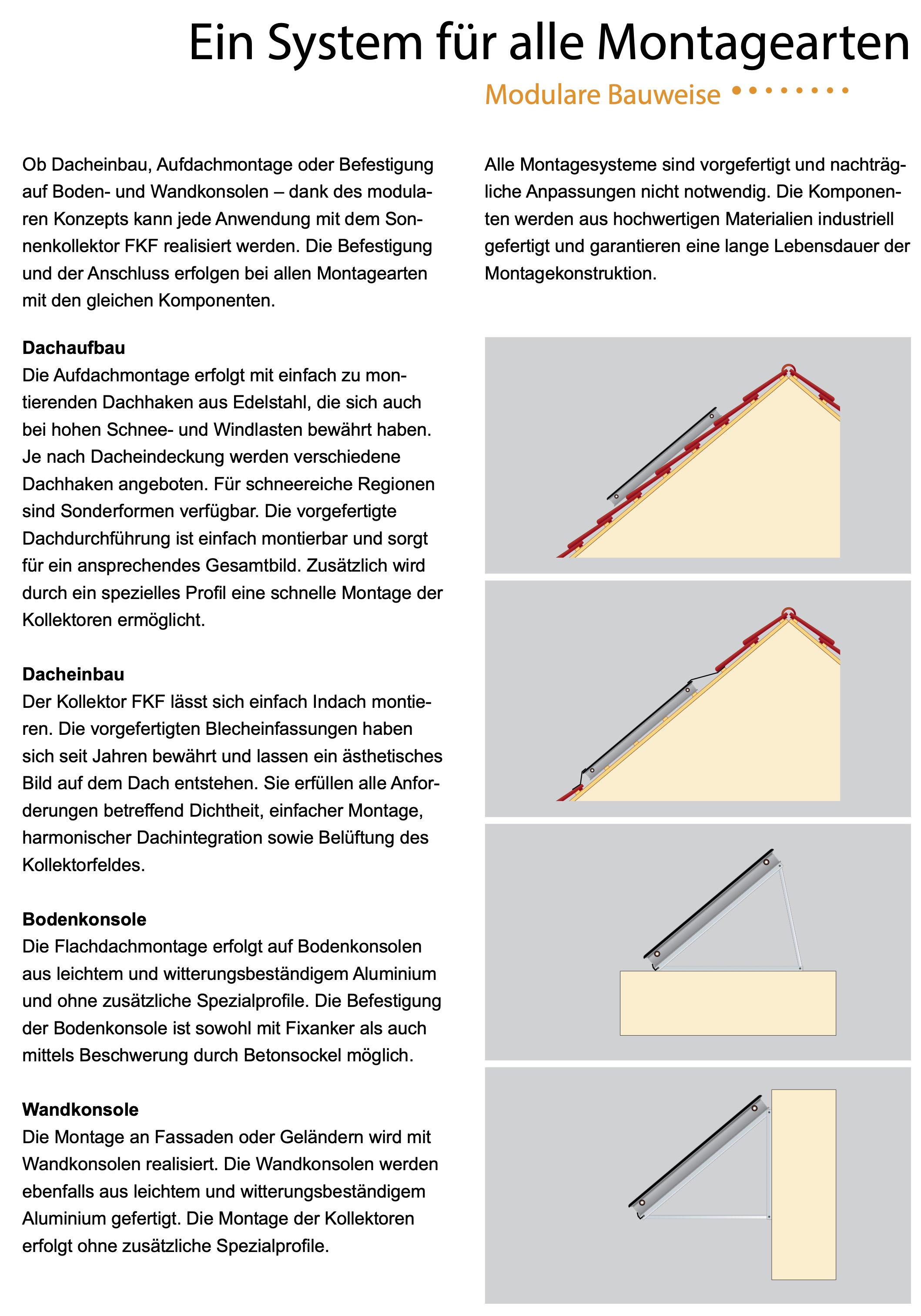 Aufdach Montageset für STI FKF 270 Vertikal-Flachkollektoren - einreihig mit Snap Cover