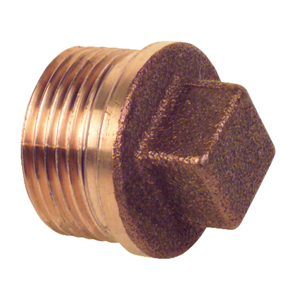 9020983-01 Rotguss Stopfen 1/4" bis 2" AG mit Rand Gewindefitting Typ 3290