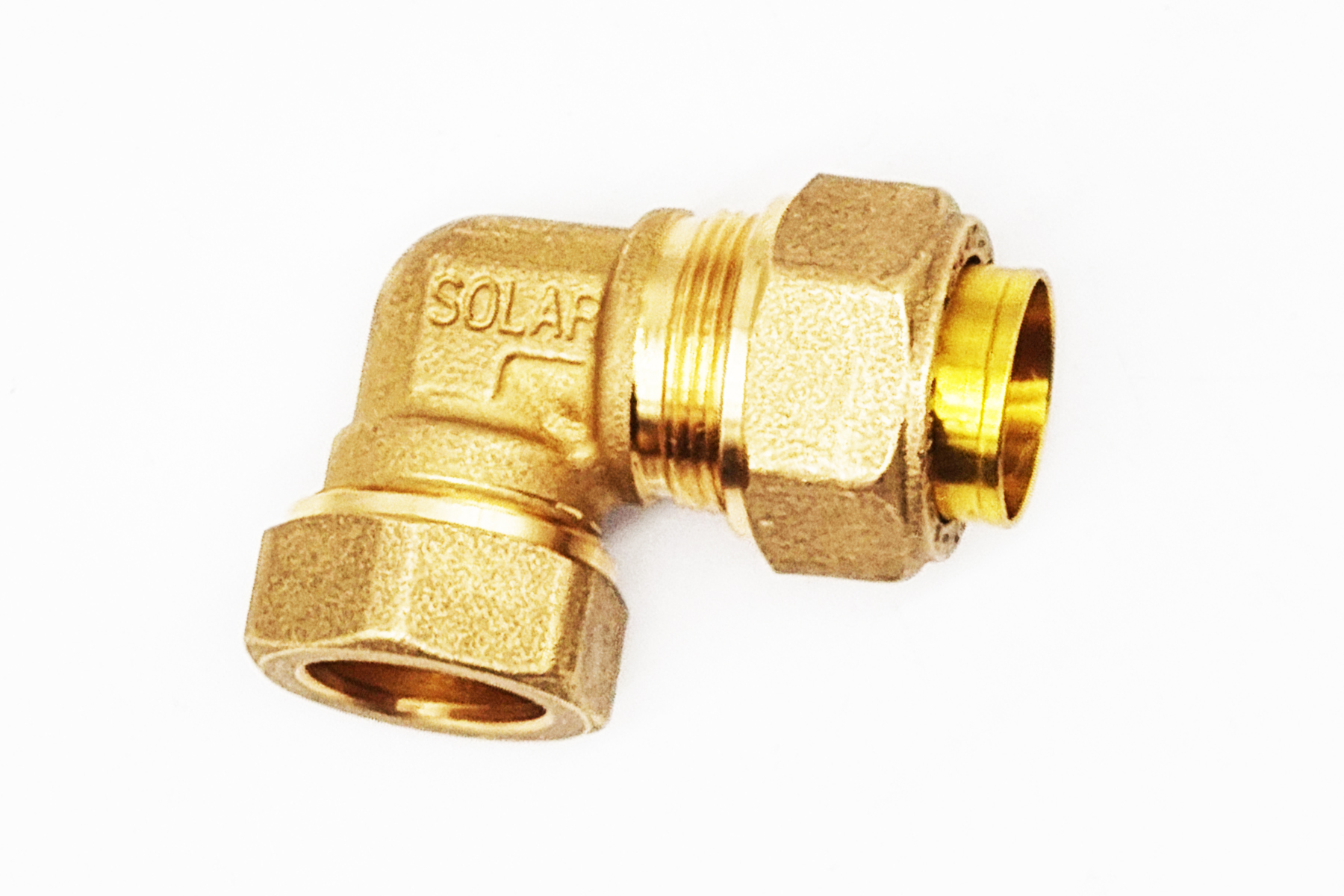 Winkel-Verschraubung 90° DN20 auf 22mm Kupfer – Solarwellrohr Fitting