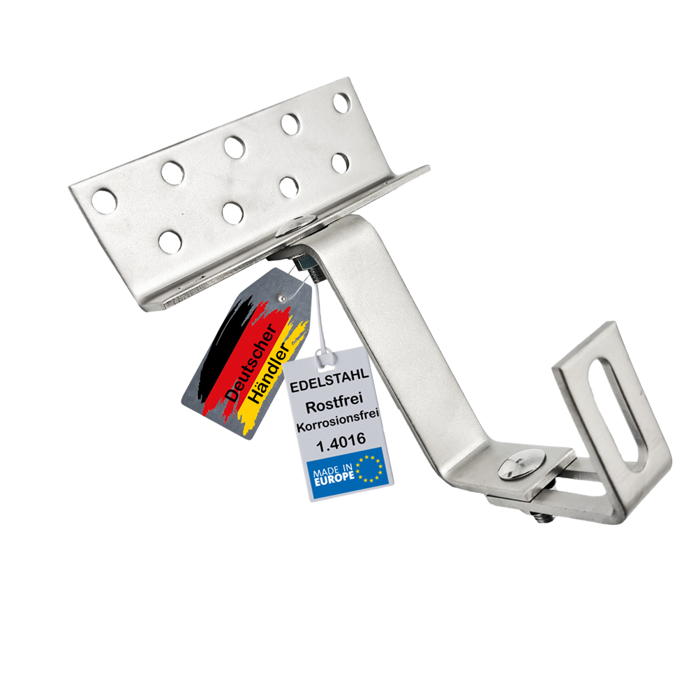 Solar Halterung Ziegeldach I Set für 2 PV Module 30-40mm I Solarmodul Halterung Balkonkraftwerk I Solarmodulbefestigungsset für Ziegeldächer