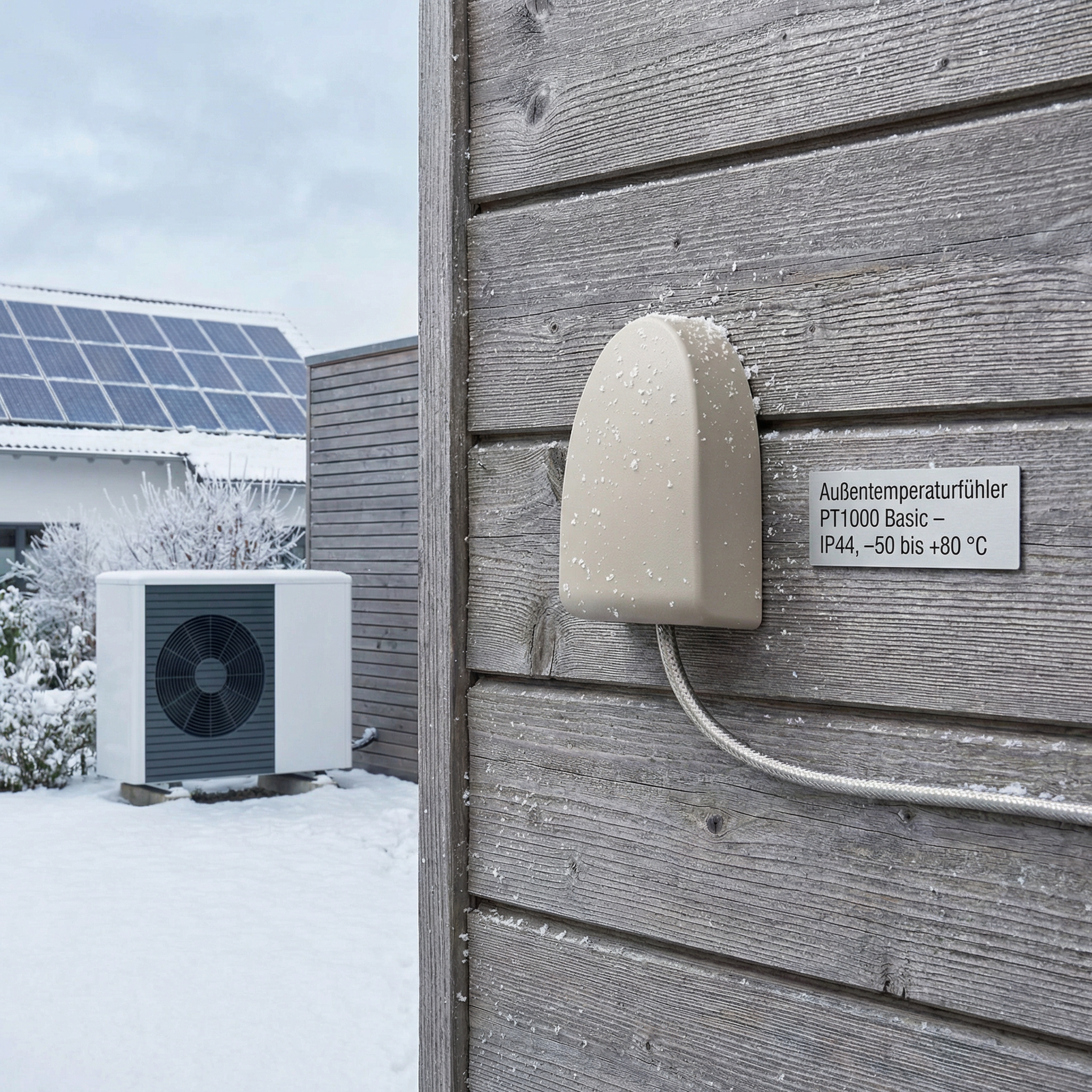 Außentemperatursfühler PT1000 Basic – präziser Außensensor für Heizungs-, Solar- & Wärmepumpenregelung, IP44, −50 bis +80 °C