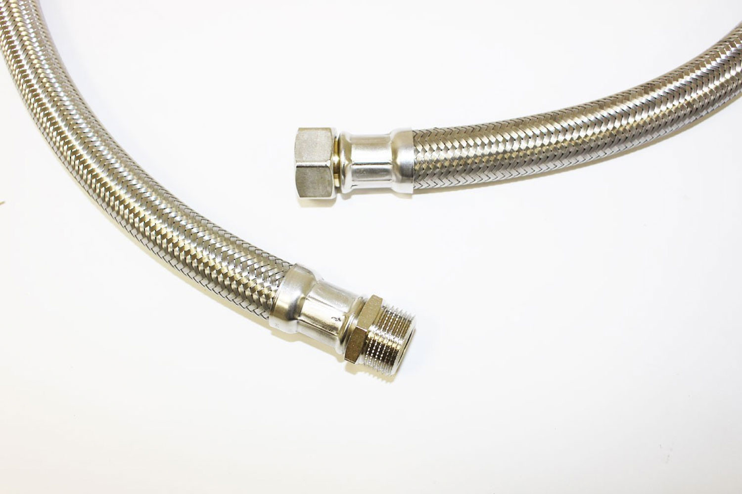 1/2" Panzerschlauch 1500 mm IG/AG mit Edelstahldrahtumflechtung KTW-A