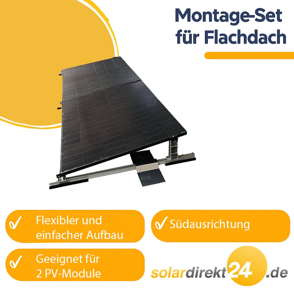 Solar Halterung Flachdach Ballast Montageset Dach Befestigung für 2 Solarmodule Solar Halterung Flachdach Ballast Montageset Dach Befestigung für 2 Solarmodule