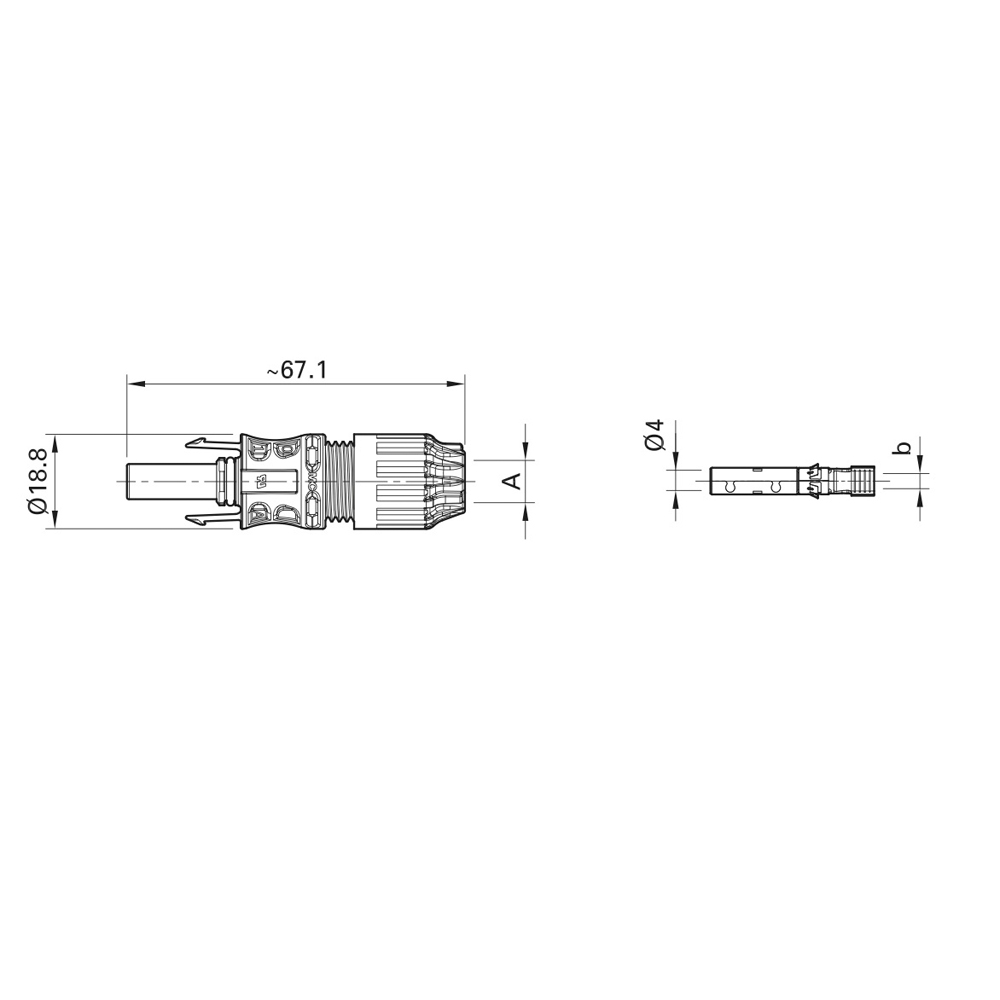 MC4 EVO2 Kupplungs-Buchse für PV Solarmodule - KBT 4/6I - 0% MwSt