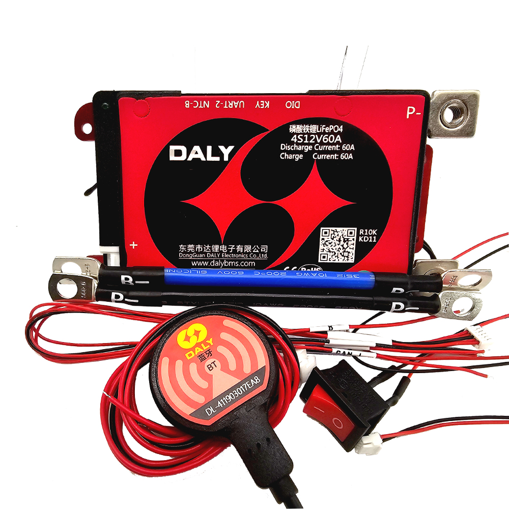 DALY Smart BMS LiFePO4 4S 12V 60A Battery Protection Board UART/RS485/CAN Balancing USB Bluetooth - 0% MwSt.