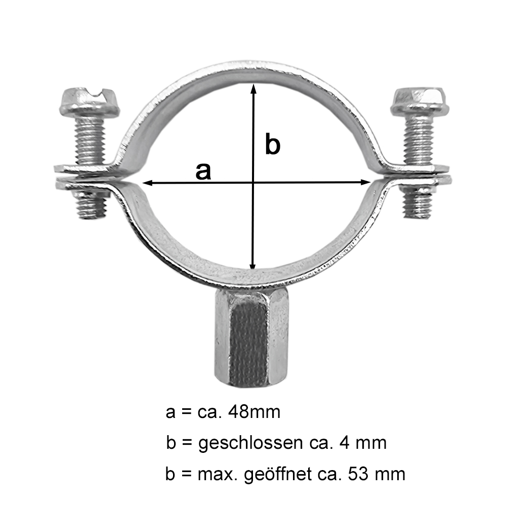 4er-Ser Ovalschellen DN16 Montageset Aeororapid 41- 47 mm Rohrschellen