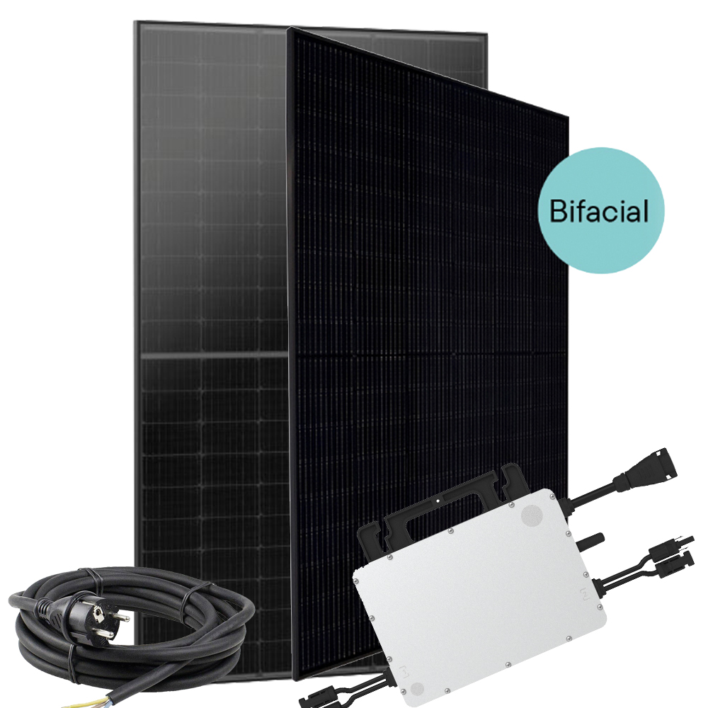 900W Balkonkraftwerk Komplettset 2 x 450Wp Modul + 800W Ausgang mit Hoymiles Wechselrichter - 0% MwSt.