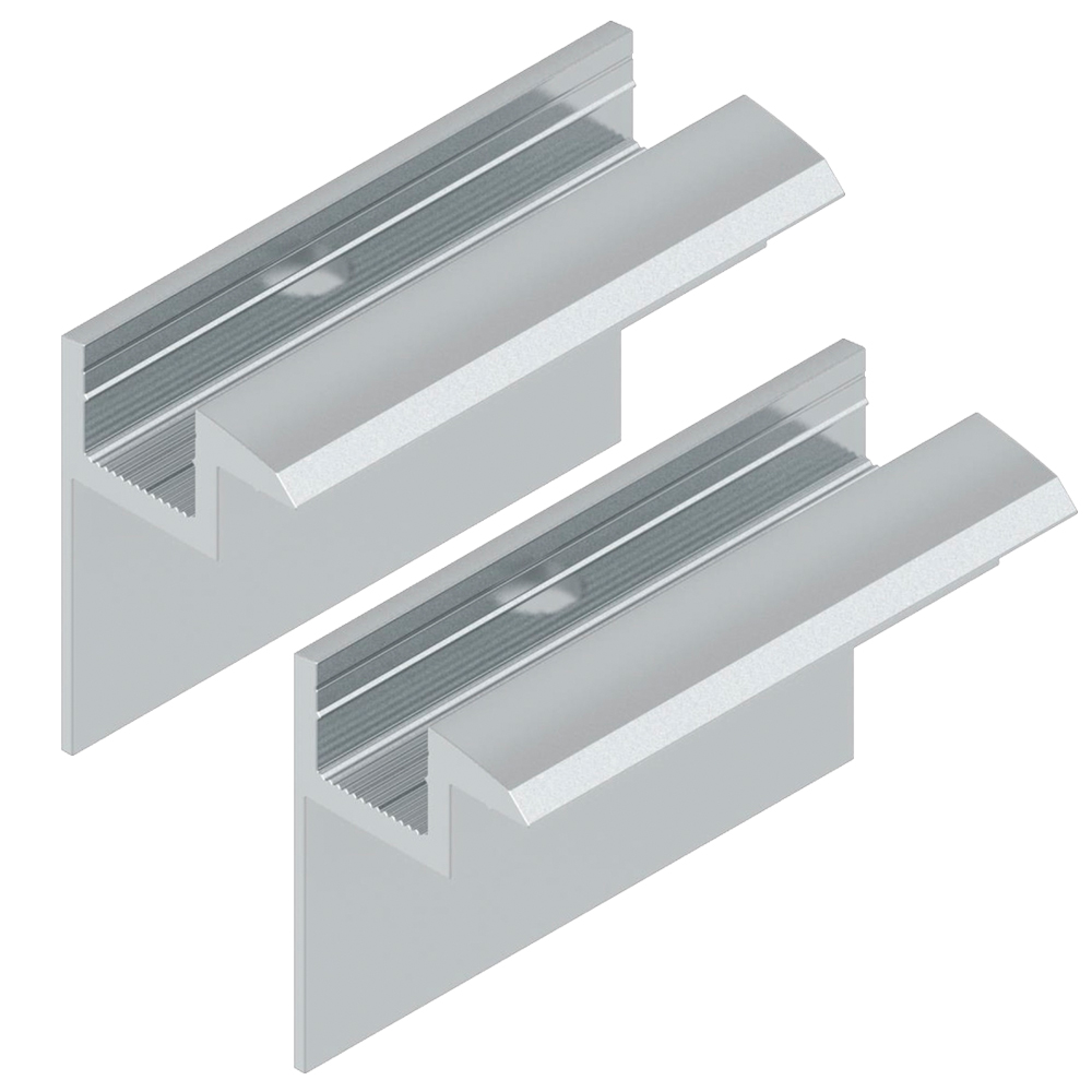 2er-Set Endklemmen für 30 mm Module silber Solar Photovoltaik Aluminium 0% MwSt.