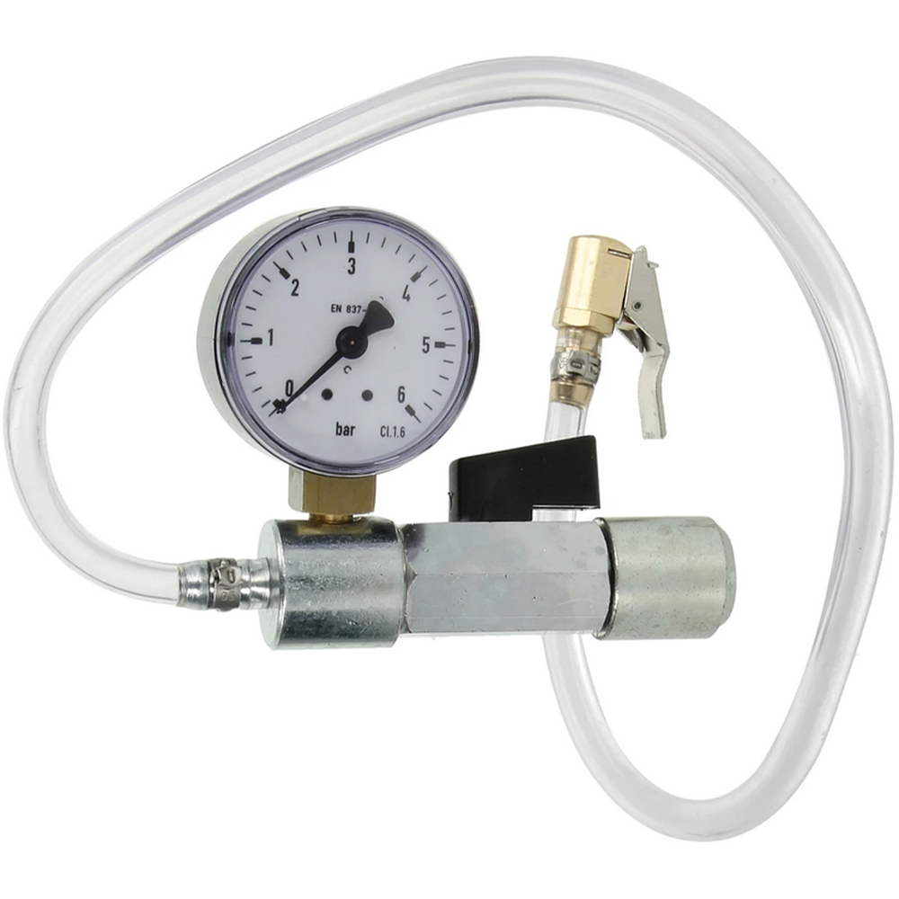 Druckflaschen Adapter mit Manometer 0-6 bar für Ausdehnungsgefäße / Gefäßfüller Druckflaschen Adapter mit Manometer 0-6 bar für Ausdehnungsgefäße / Gefäßfüller