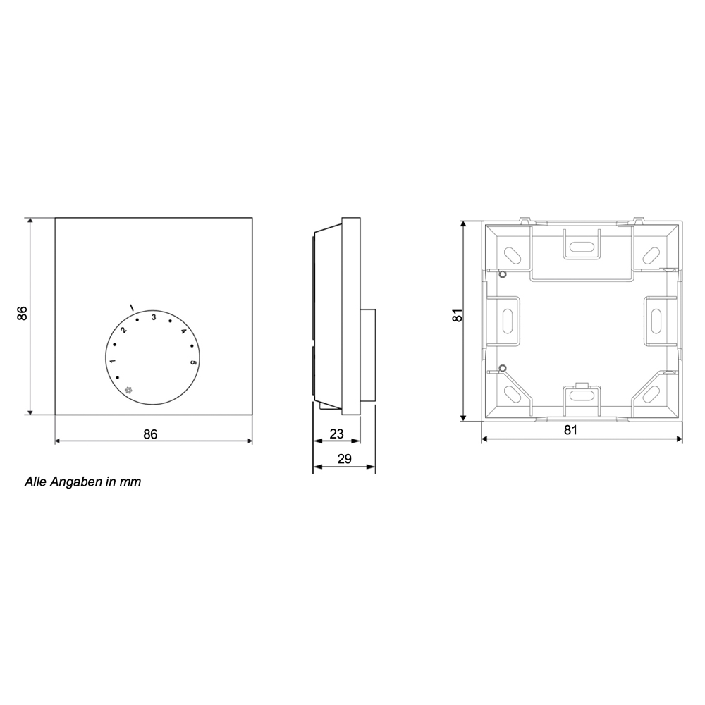 111173201-03 Alpha direct Analog HK 24V Raumtemperaturregler Raumthermostat Kühlen & Heizen