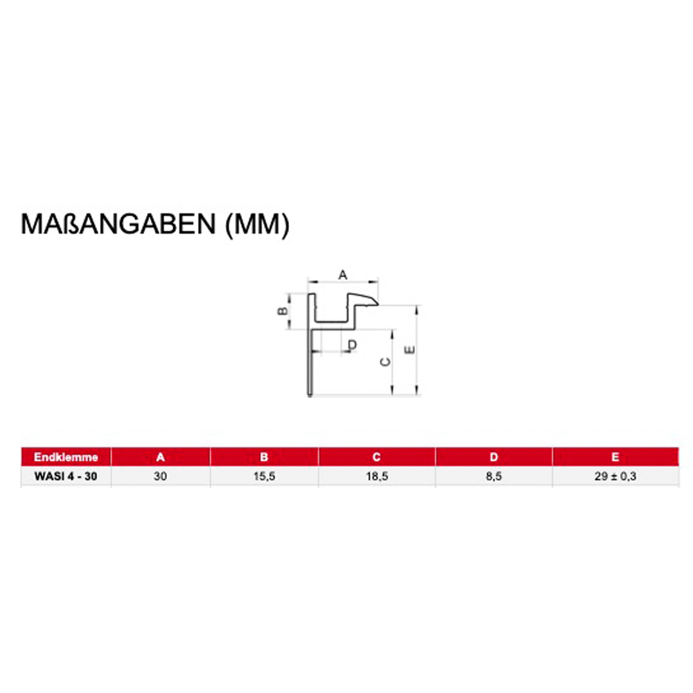 2er-Set Endklemmen für 30 mm Module silber Solar Photovoltaik Aluminium 0% MwSt.