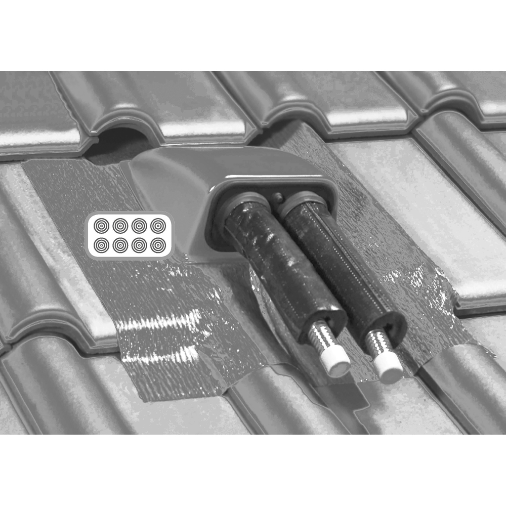 SDR0008S-02 AufdachDICHT Mehrfach-Kabeldurchführung SCHWARZ Dachdurchführung Rohrdurchführung Solarkabel