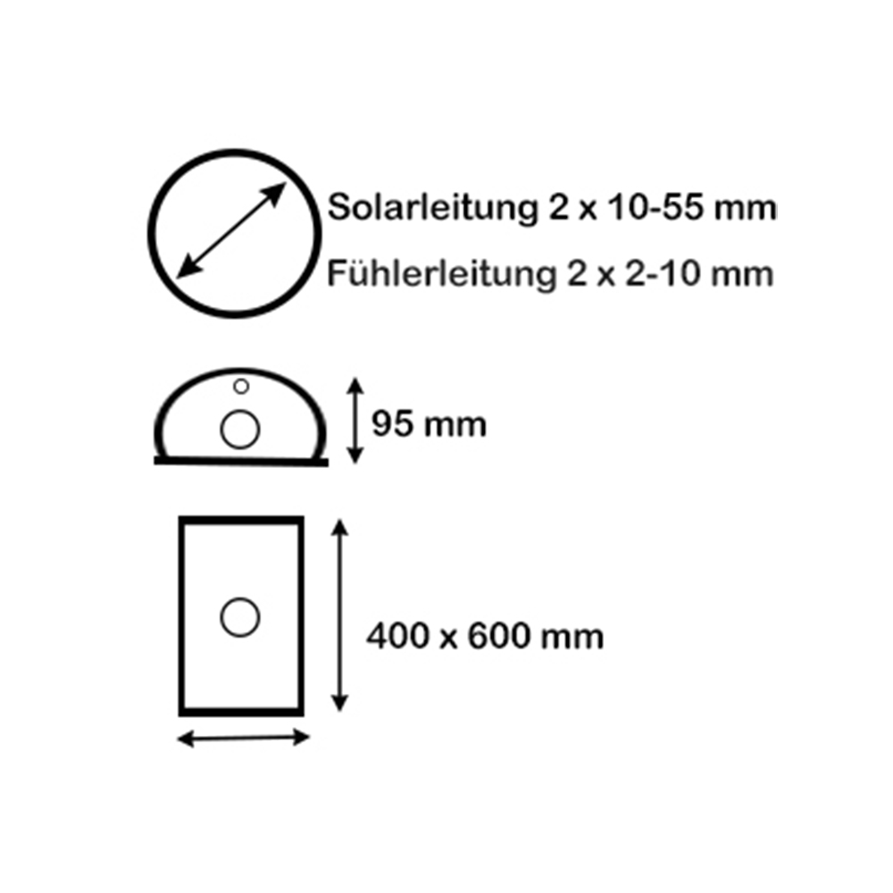 AufdachDICHT Doppeldurchführung Schwarz Dachdurchführung Rohrdurchführung Solar Rohr Leitung