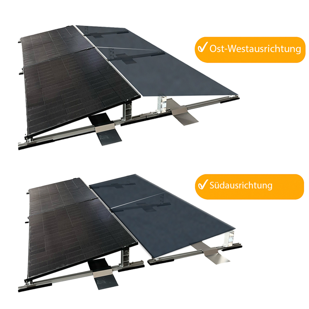 Solar Halterung Flachdach Ballast Montageset Dach Befestigung für 4 Solarmodule