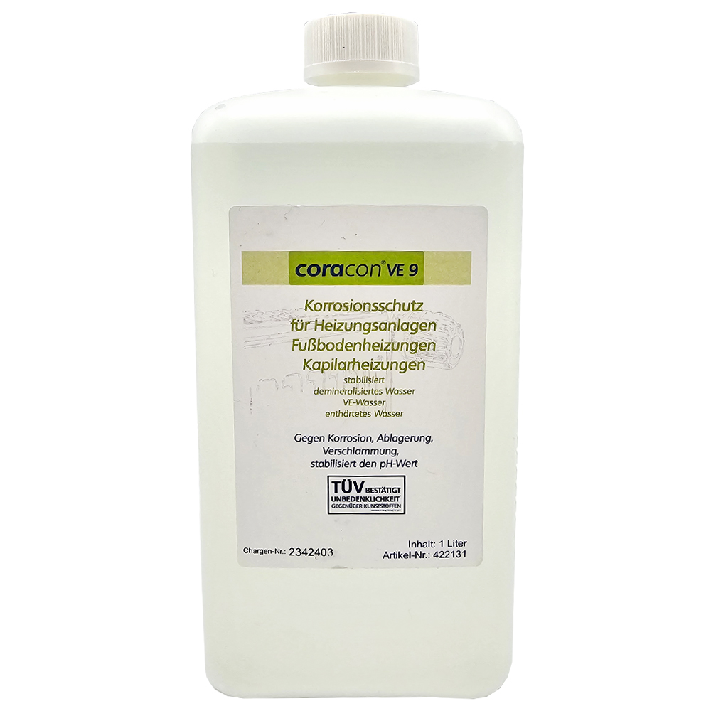 1 Liter Coracon VE 9 Heizungsschutzkonzentrat für Heizungsanlagen Neuanlagen Ökologisch CO2-neutral