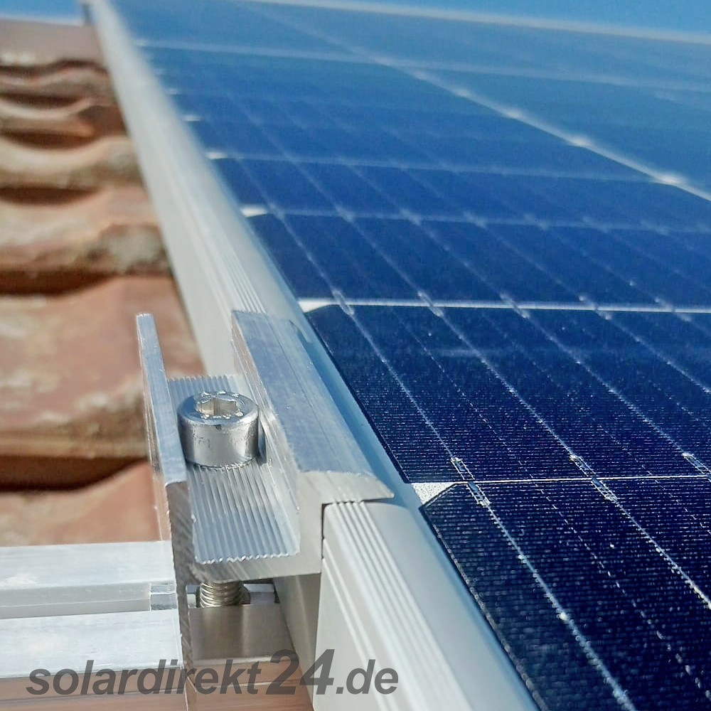 2er-Set Endklemme für 30 mm Module silber inkl. Schrauben Solar Photovoltaik 0% MwSt.PV