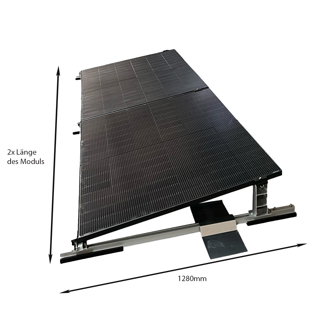 Solar Halterung Flachdach Ballast Montageset Dach Befestigung für 2 Solarmodule