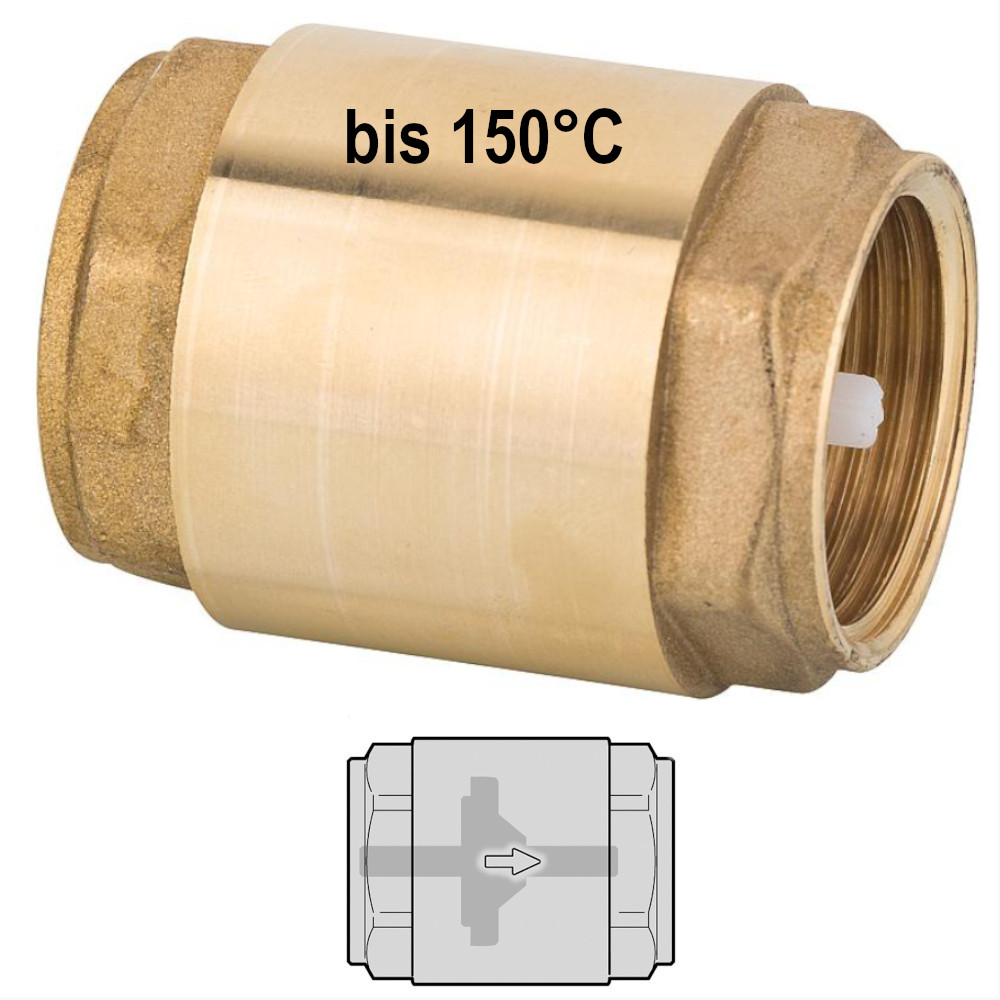 Solar Rückschlagventil bis 150°C 3/8" bis 2" IG Schwerkraftbremse Innengewinde