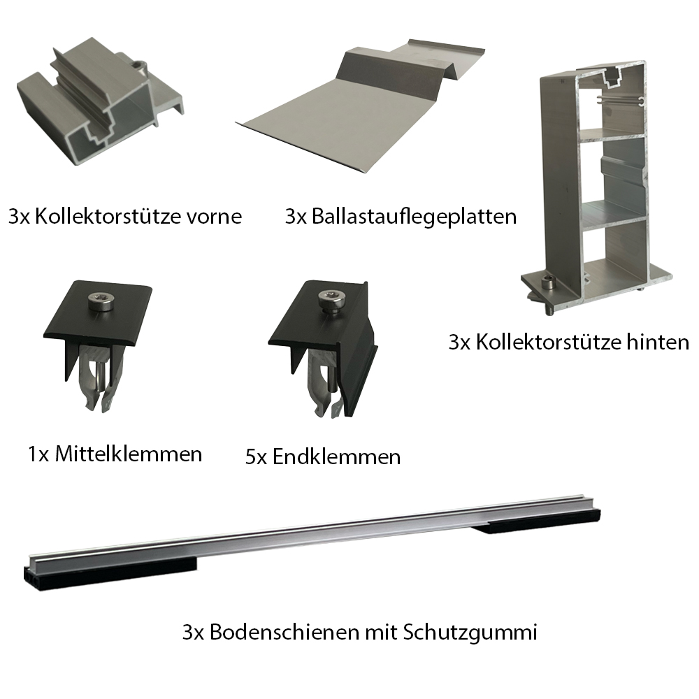 Solar Halterung Flachdach Ballast Montageset Dach Befestigung für 2 Solarmodule