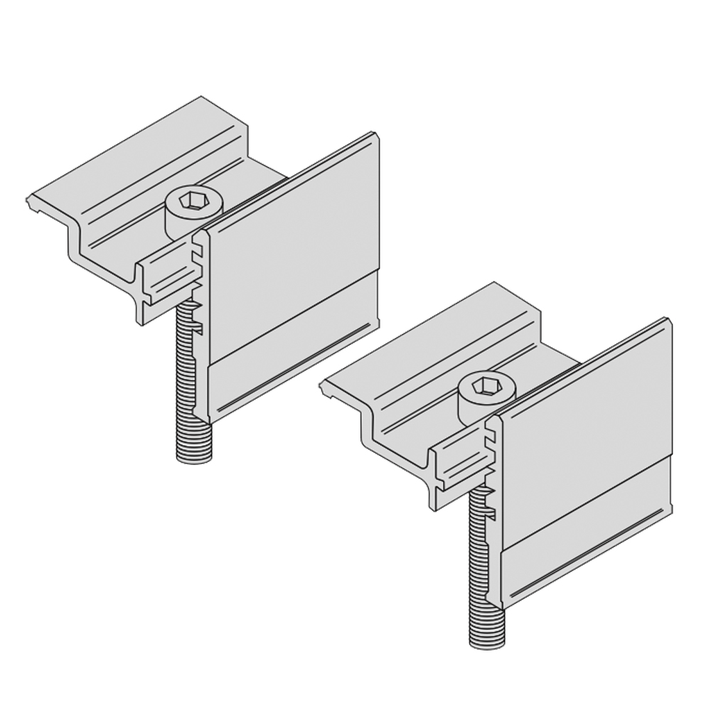 Sun-Ballast-Endklemme-2er SUNBALLAST 2er-Set Endklemmen Aluminum, Edelstahl Bolzen M8X50 - 0% MwSt.