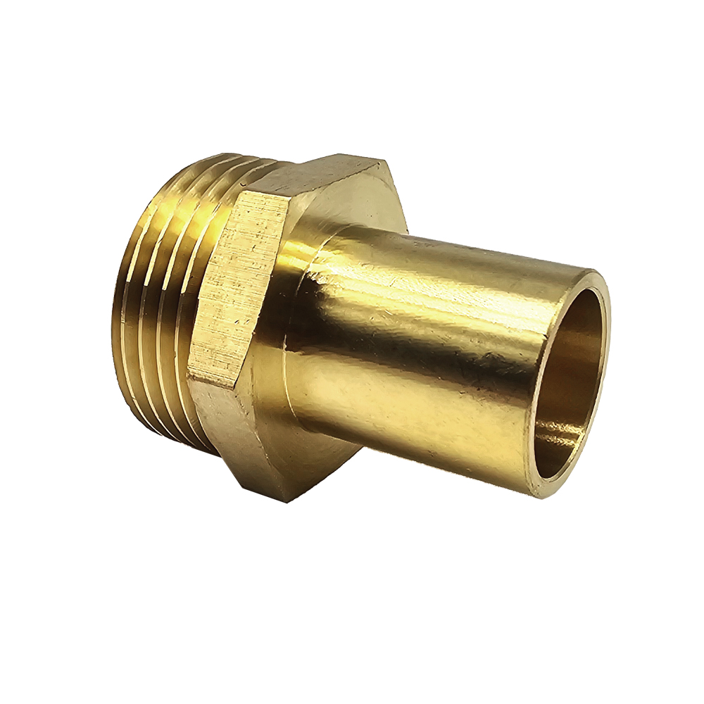 Rohranschluss 3/4" oder 1" x 22mm Messing Rohrstutzen einseitig flachdichtend Wellrohr