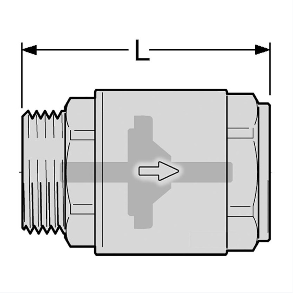 9051152-02 Rückschlagventil AG zu IG 3/8" bis 1 1/4" Schwerkraftbremse bis 150 °C Solar geeignet