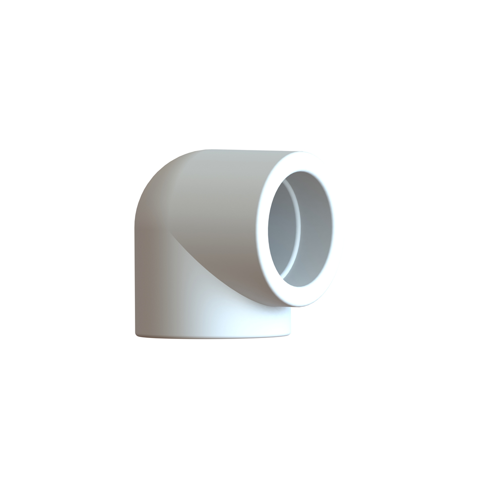 Elbow-90-white-01 Aqua-Plus - PPR Rohr 90° Winkel Kunststoff Schweißsysteme 20-40 mm