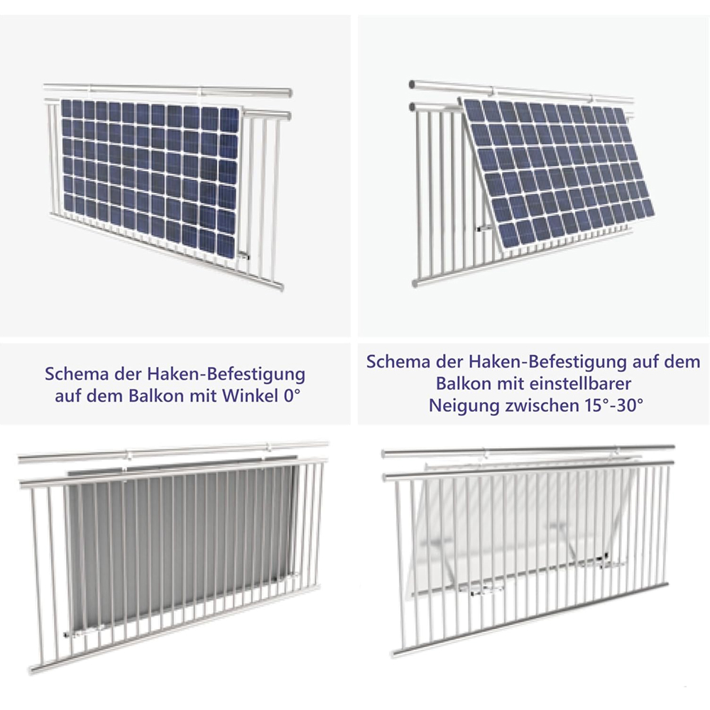 Balkonkraftwerk Halterung bis 30° neigbar 1 oder 2 Module - 0% MwSt. Balkonkraftwerk Halterung bis 30° neigbar 1 oder 2 Module - 0% MwSt.