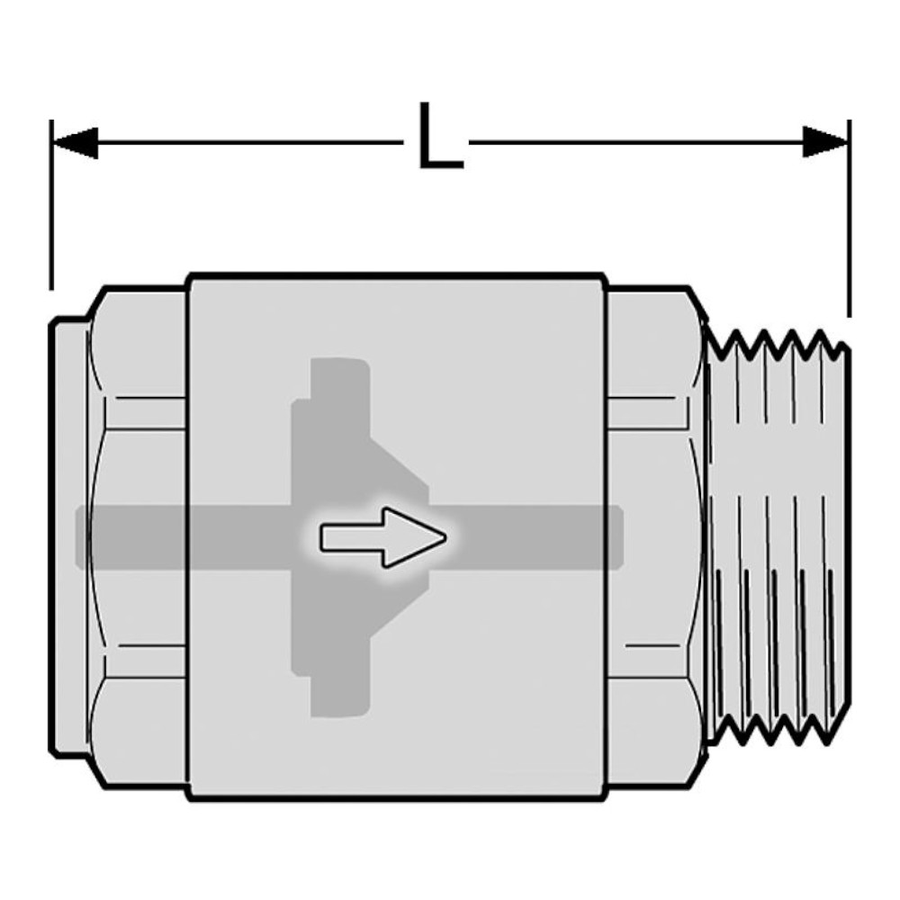 9051125-02 Rückschlagventil IG zu AG 3/8" bis 1 1/4" bis 150 °C Schwerkraftbremse Solar geeignet