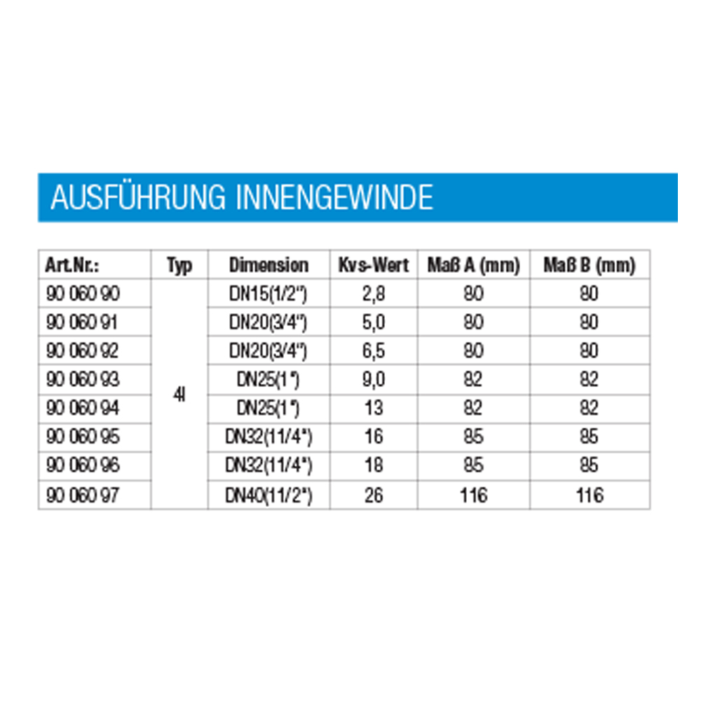 4-Wegemischer Easyflow IG DN15 bis DN40 Umschaltventil 4-Wege-Mischer Typ 4l