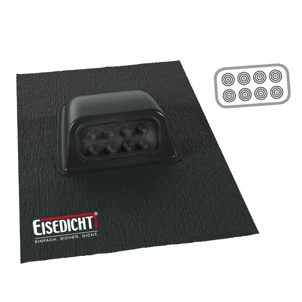 SDR0008S-01 AufdachDICHT Mehrfach-Kabeldurchführung SCHWARZ Dachdurchführung Rohrdurchführung Solarkabel