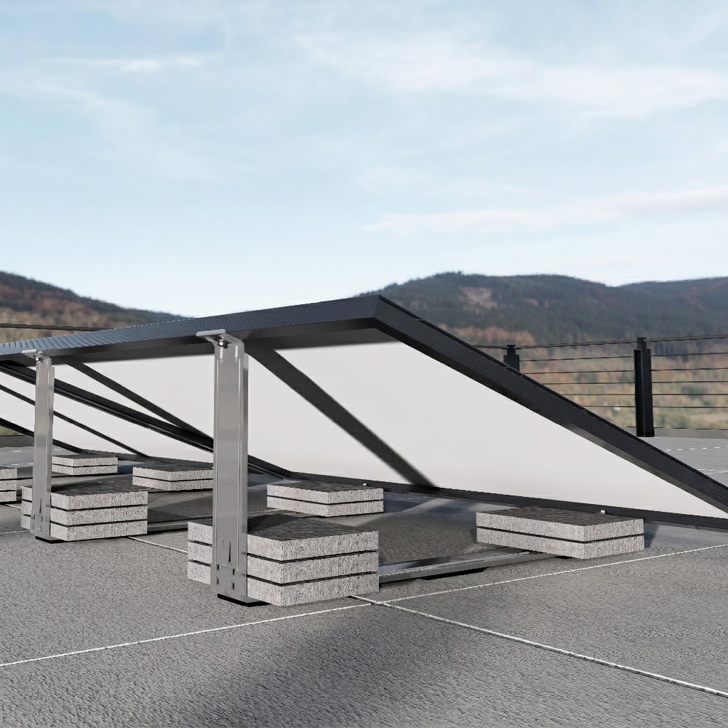Flachdach PV-Montagesystem 20° für 1 Solarmodul – Photovoltaik Unterkonstruktion Solarhalterung für Dach, Terrasse & Freifläche