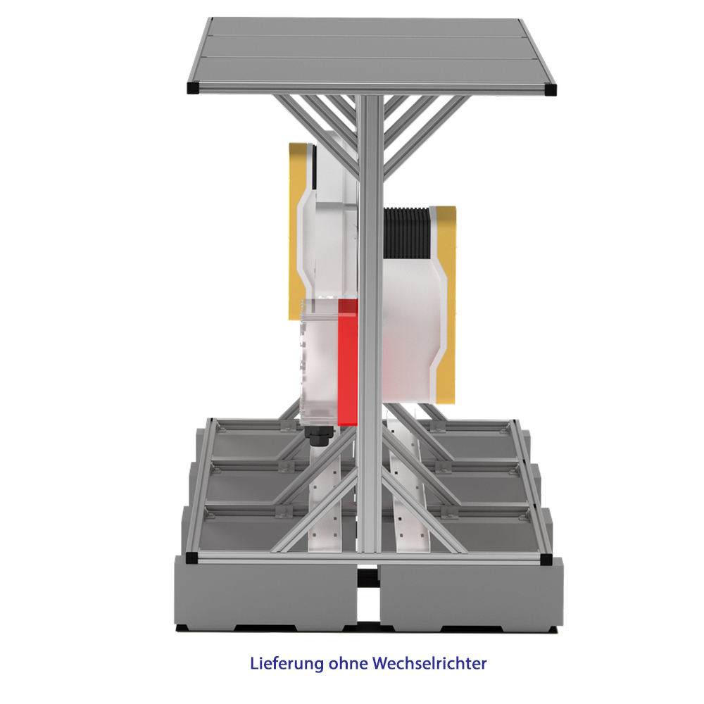 Wechselrichterunterstand DUO inkl. Betonsockel – Offene Aluminium-Schutzkonstruktion für zwei Wechselrichter, extrem stabil & wetterfest