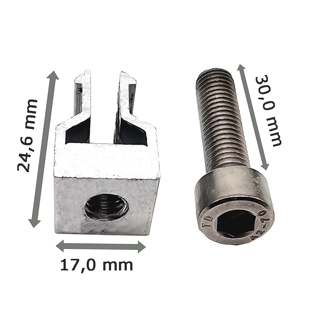 2er-Set Mittelklemme mit WASI-CLIP für 30 mm Solarmodule – Aluminium schwarz – stabile PV-Befestigung, schneller Einbau, integrierter Potenzialausgleich - 0% MwSt
